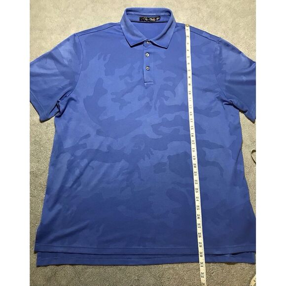 RLX‎ Ralph Lauren Golf Polo Shirt Mens XL Blue Camo Trump National Charlotte - Picture 9 of 15
